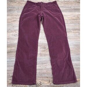 Calvin Klein Jeans Women's Size 14 Burgundy Corduroy Pants Stretch Straight Leg